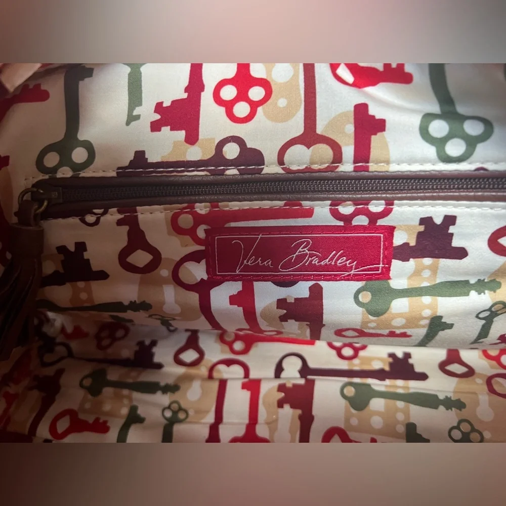 VTG Vera Bradley Red Quilted Corduroy Satchel & Matching Wallet Equestrian/Prep